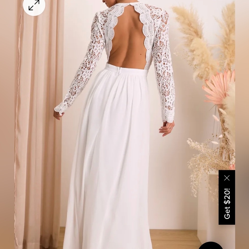 White lace maxi dress
